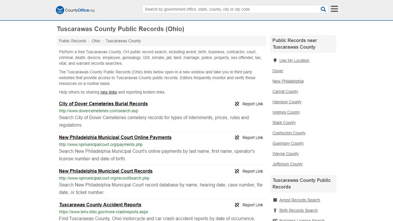 Tuscarawas County Public Records (Ohio) - County Office